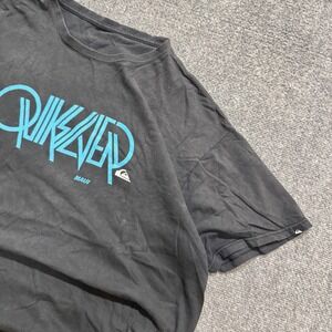 Quicksilver T-Shirt Men's Large Maui Surfing Stained Stained Blue/Black